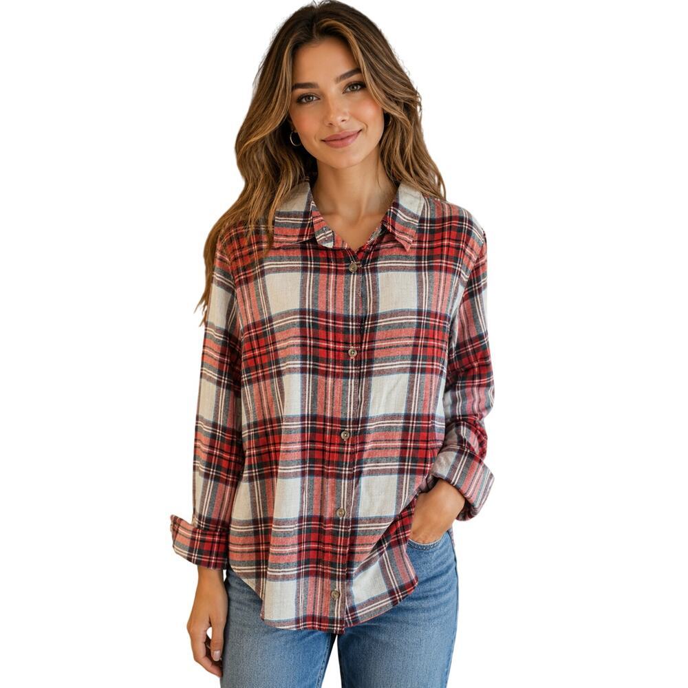 NWT the classic shirt old navy light flannel winter button up Christmas plaid XL